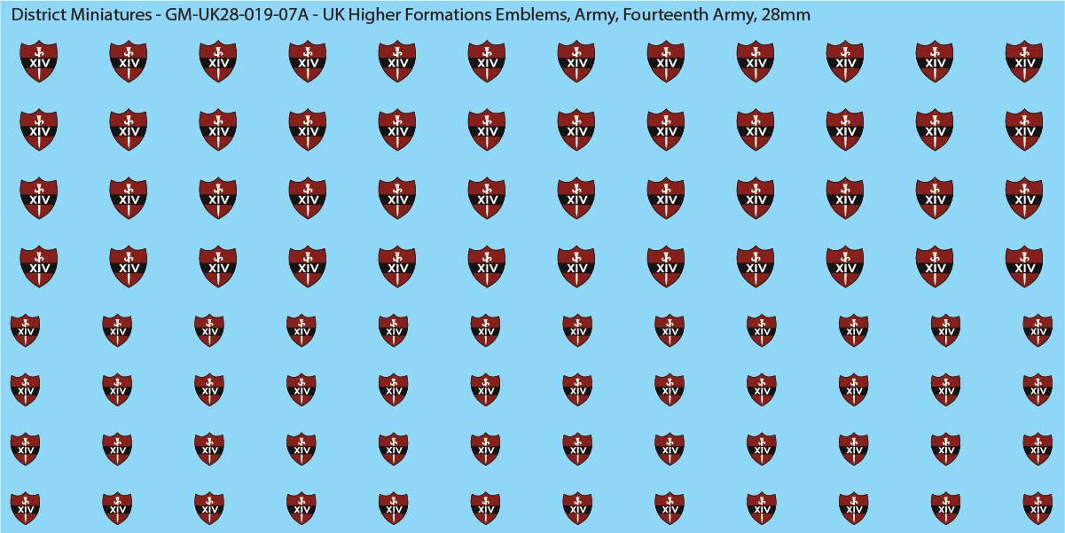 WW2 British - UK Higher Formations Emblems, 28mm Decals