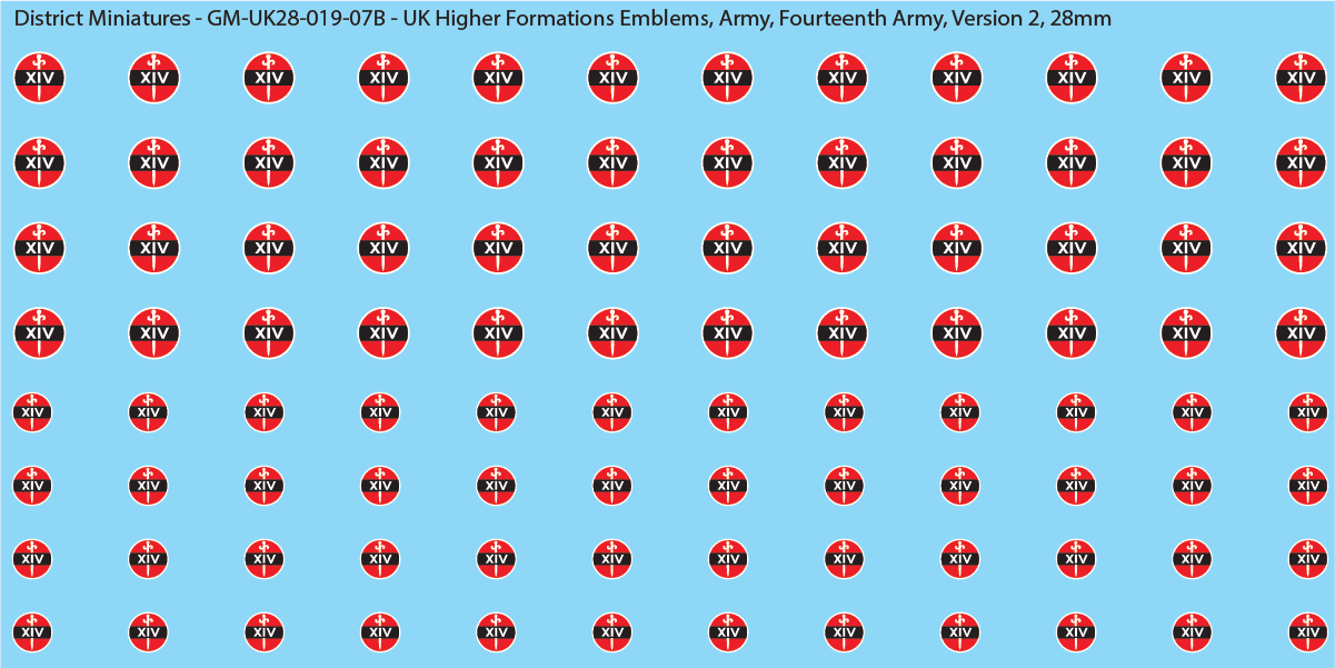 WW2 British - UK Higher Formations Emblems, 28mm Decals