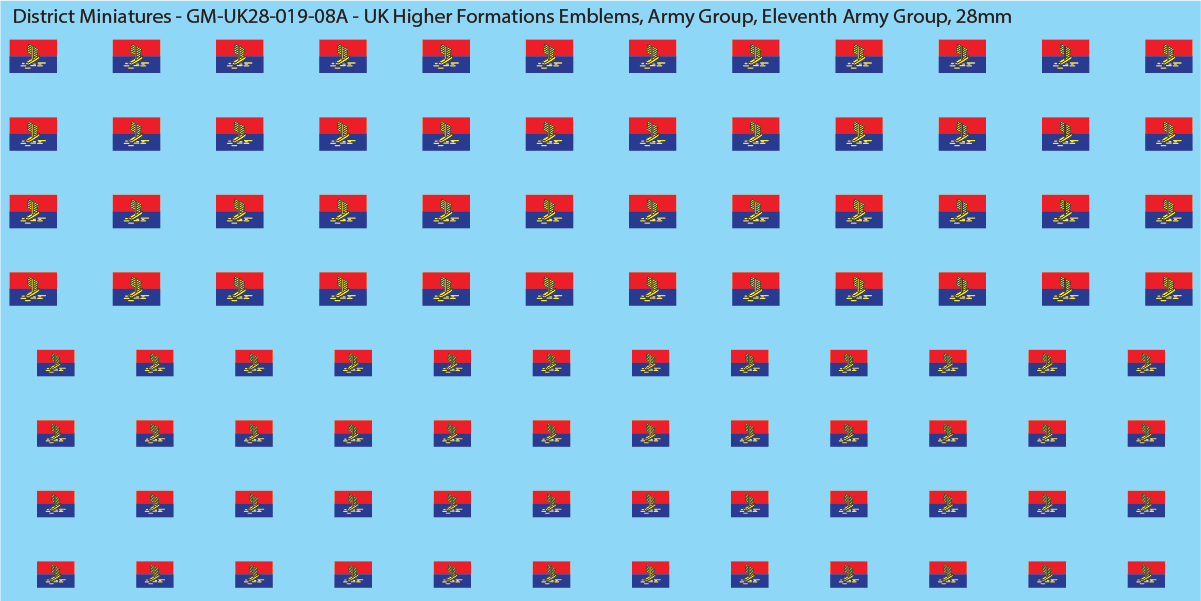 WW2 British - UK Higher Formations Emblems, 28mm Decals