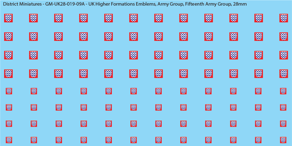 WW2 British - UK Higher Formations Emblems, 28mm Decals