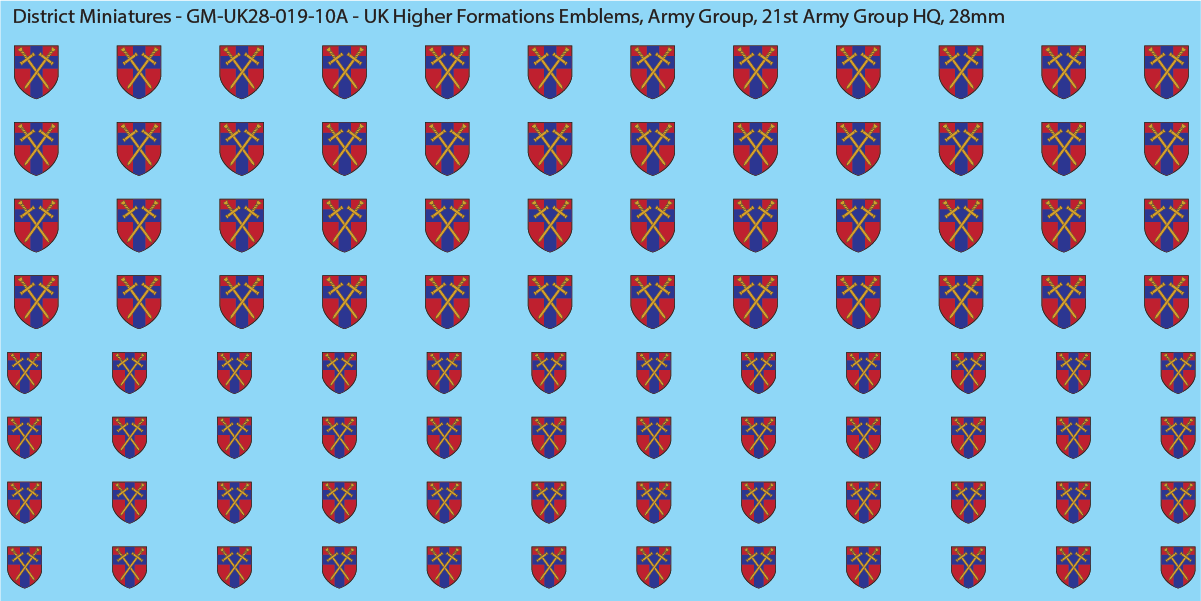WW2 British - UK Higher Formations Emblems, 28mm Decals