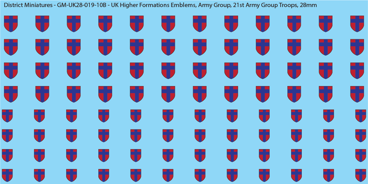 WW2 British - UK Higher Formations Emblems, 28mm Decals