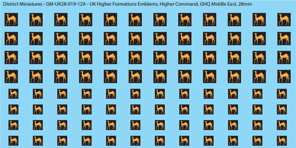 WW2 British - UK Higher Formations Emblems, 28mm Decals