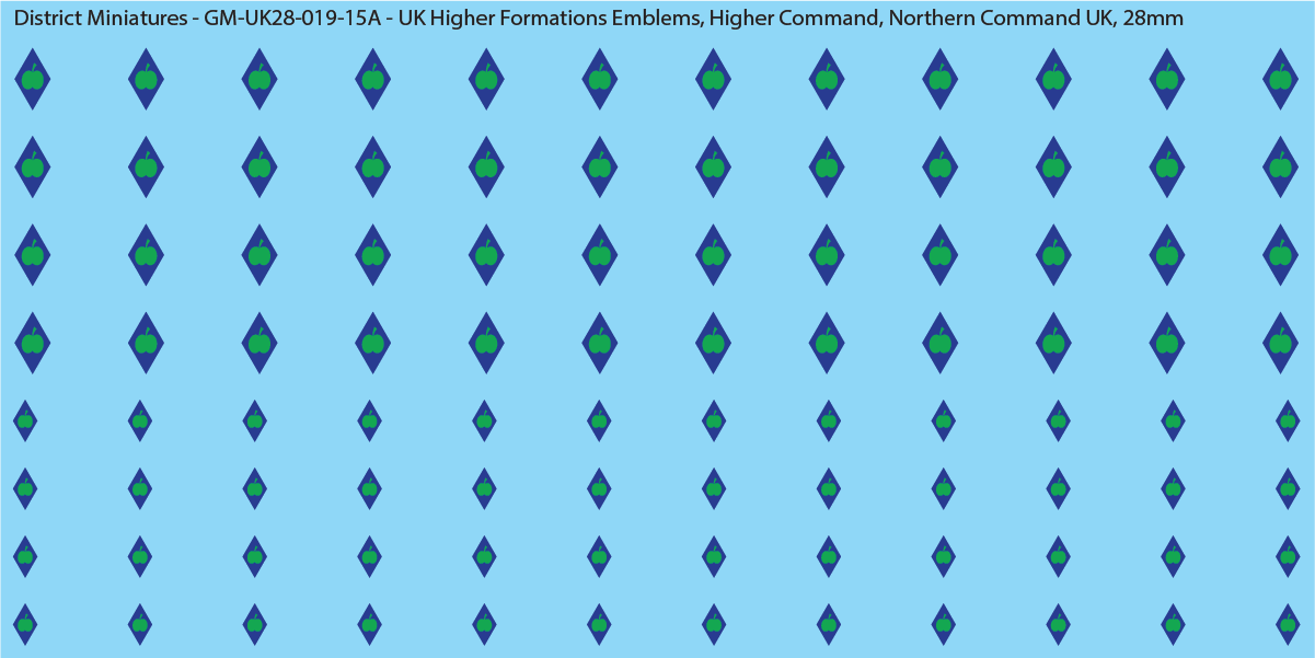 WW2 British - UK Higher Formations Emblems, 28mm Decals