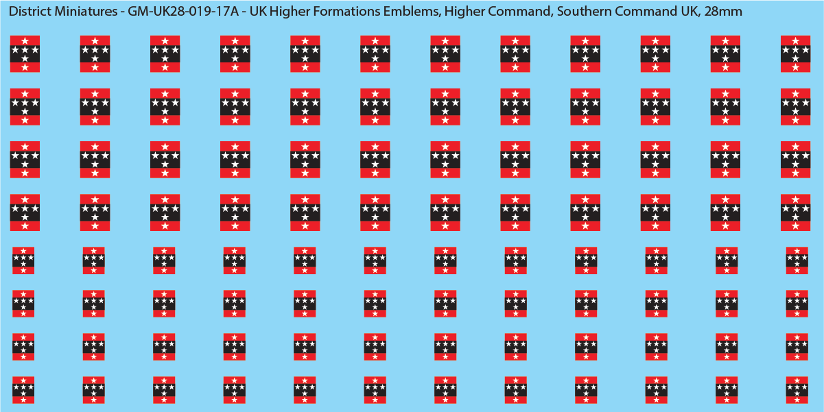 WW2 British - UK Higher Formations Emblems, 28mm Decals