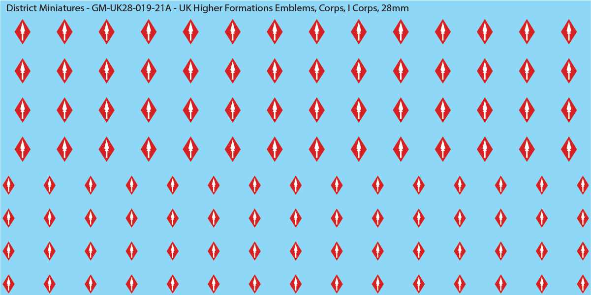 WW2 British - UK Higher Formations Emblems, 28mm Decals
