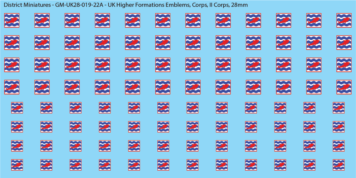 WW2 British - UK Higher Formations Emblems, 28mm Decals