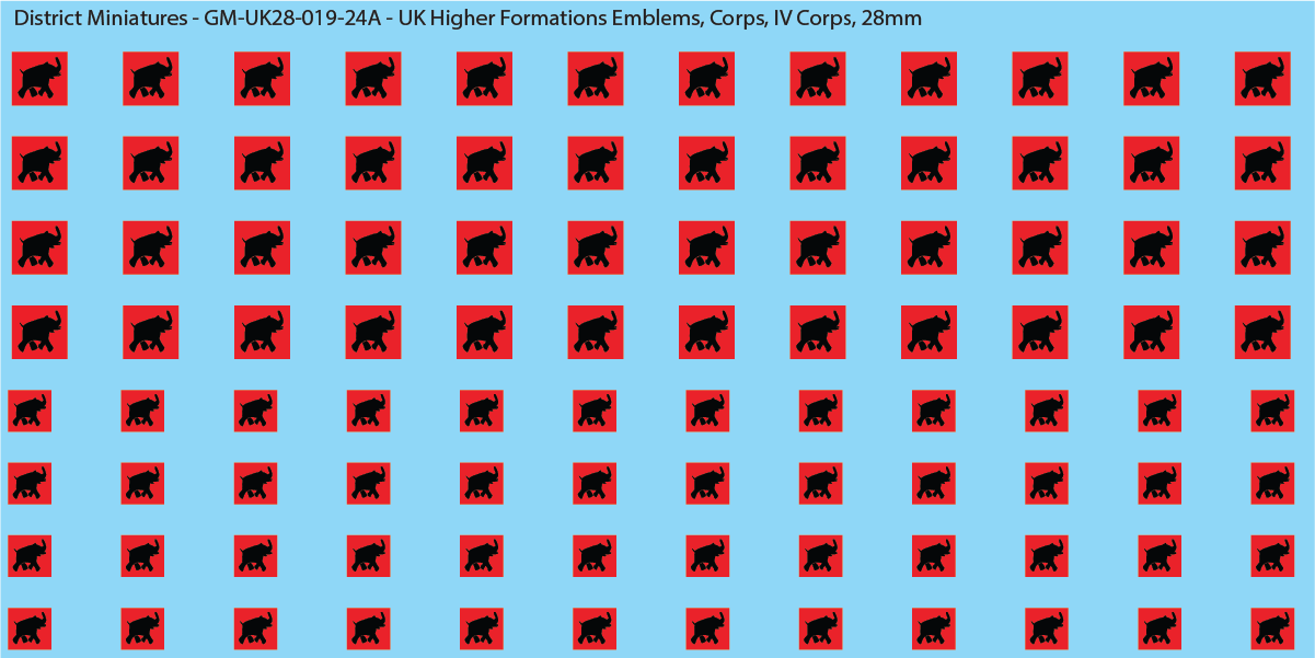WW2 British - UK Higher Formations Emblems, 28mm Decals