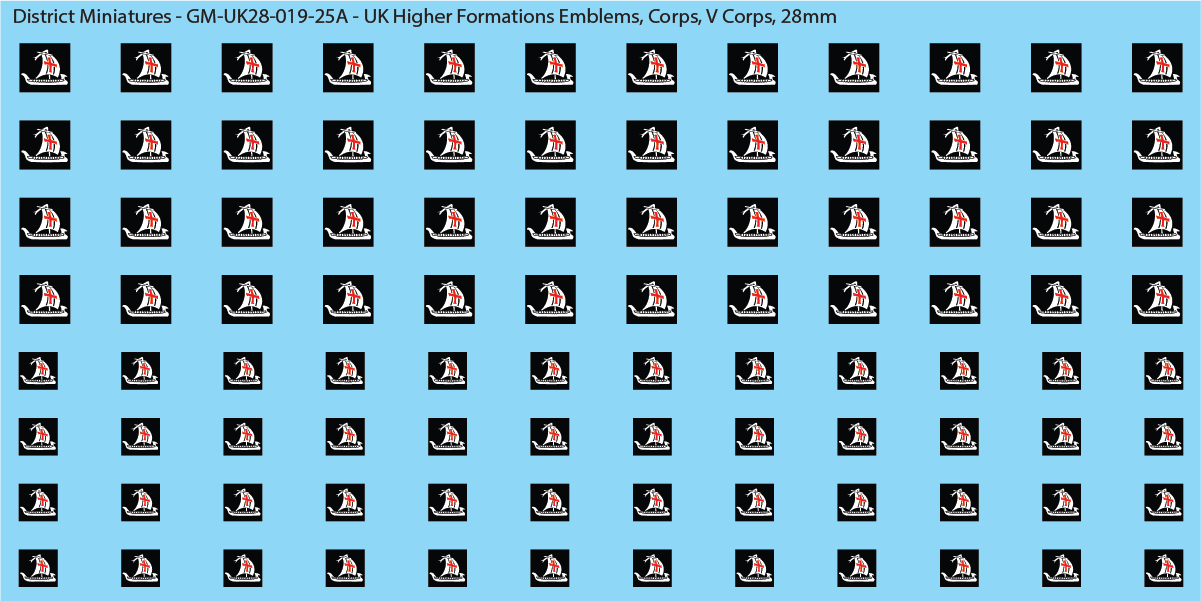 WW2 British - UK Higher Formations Emblems, 28mm Decals