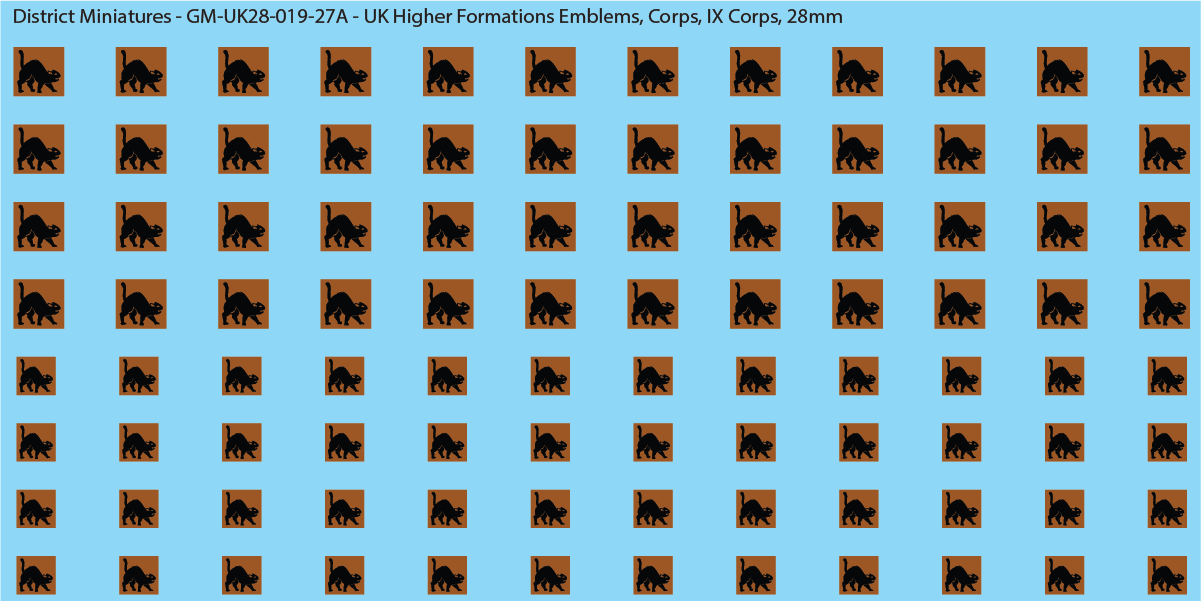 WW2 British - UK Higher Formations Emblems, 28mm Decals