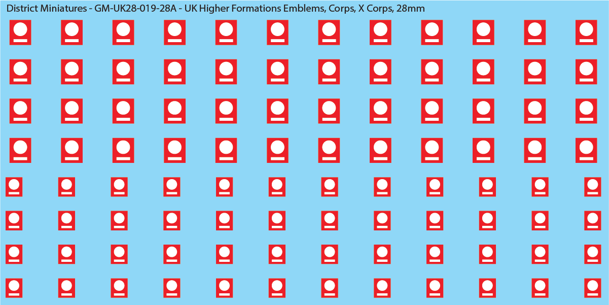 WW2 British - UK Higher Formations Emblems, 28mm Decals