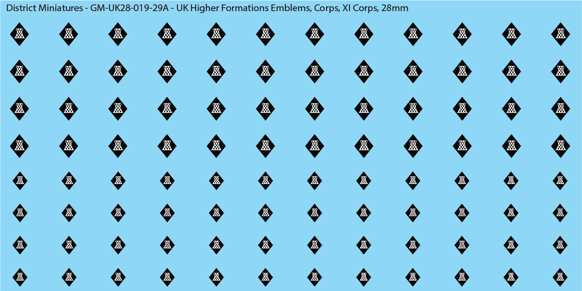WW2 British - UK Higher Formations Emblems, 28mm Decals