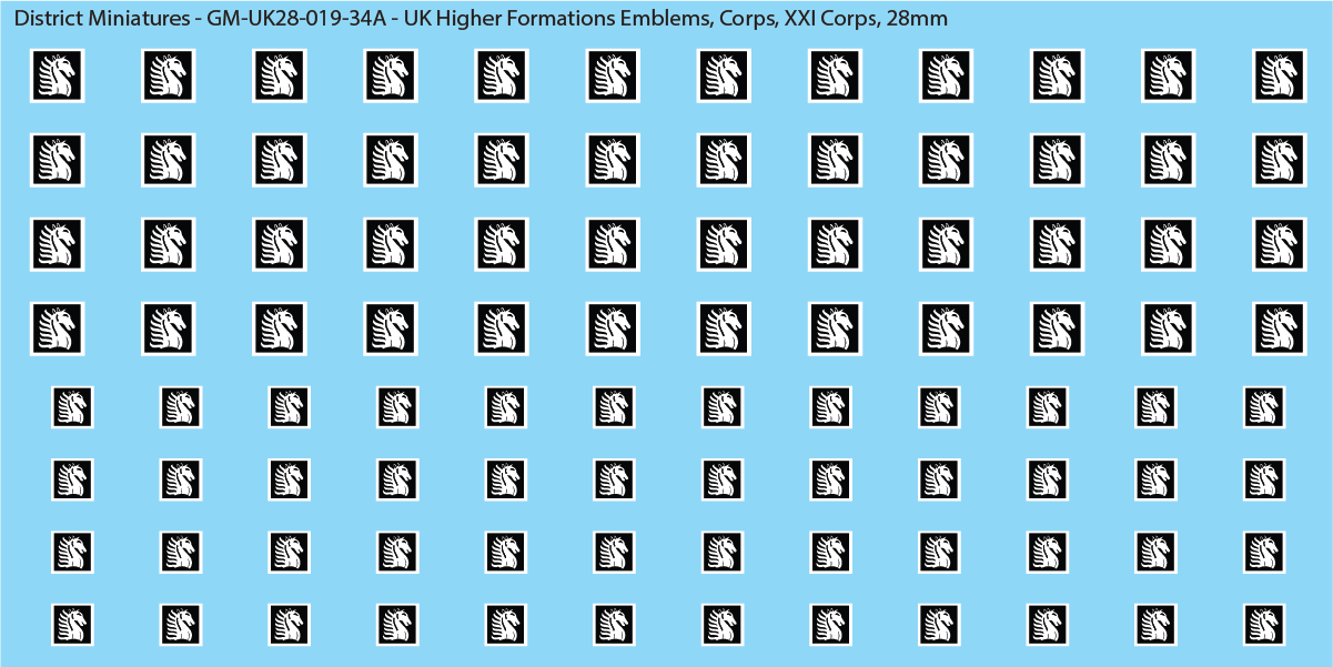 WW2 British - UK Higher Formations Emblems, 28mm Decals