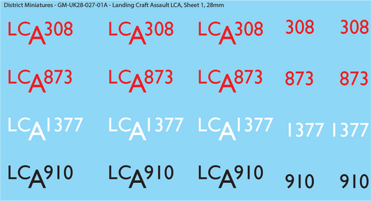 WW2 UK Landing Craft Decals (Multiple Options), 28mm Decals