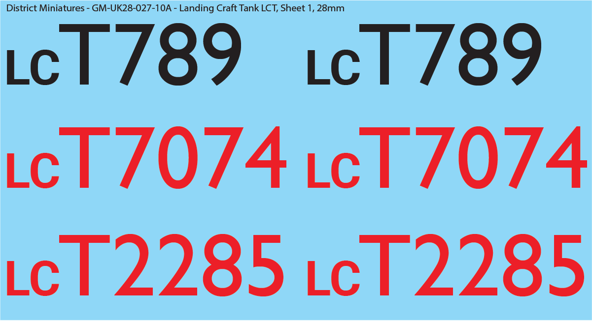 WW2 UK Landing Craft Decals (Multiple Options), 28mm Decals