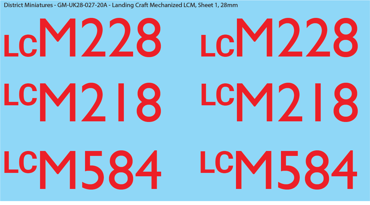 WW2 UK Landing Craft Decals (Multiple Options), 28mm Decals