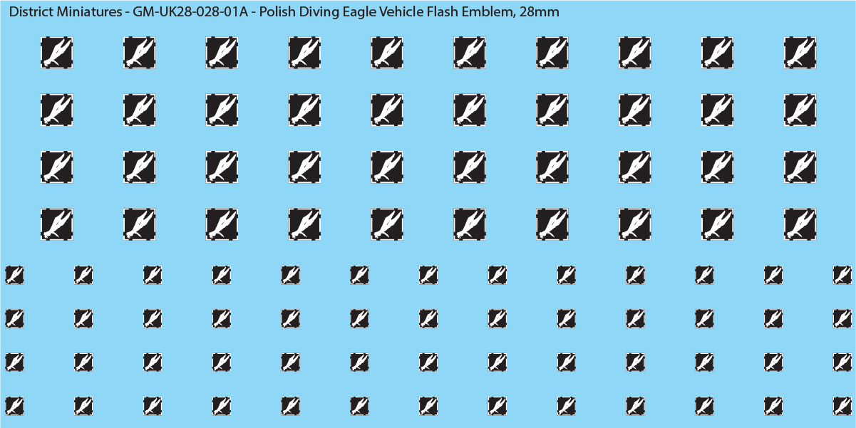 WW2 British - Polish Airborne Diving Eagle Vehicle Flash Emblem (Multiple Options), 28mm Decals