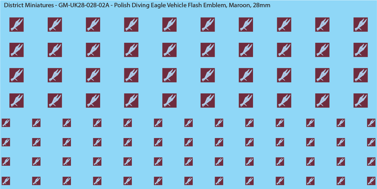 WW2 British - Polish Airborne Diving Eagle Vehicle Flash Emblem (Multiple Options), 28mm Decals