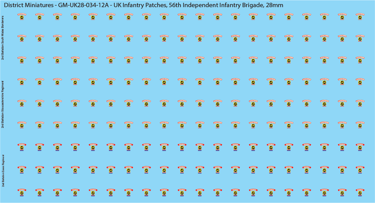 WW2 British - UK Infantry Patches (Multiple Options), 28mm Decals