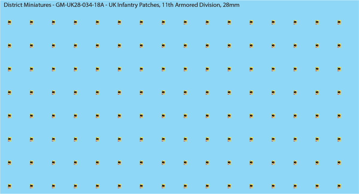 WW2 British - UK Infantry Patches (Multiple Options), 28mm Decals