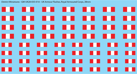 WW2 British - UK Royal Armoured Corps Flashes (Multiple Options), 28mm Decals