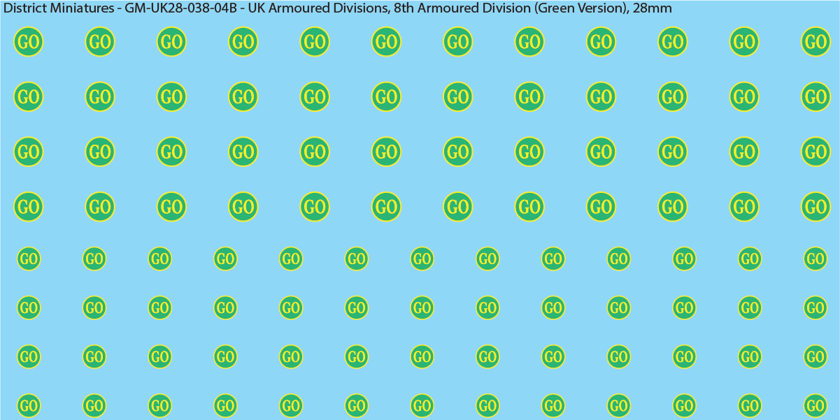 WW2 British - UK Divisional and Brigade Insignia for Armoured/Tanks (Multiple Options), 28mm Decals