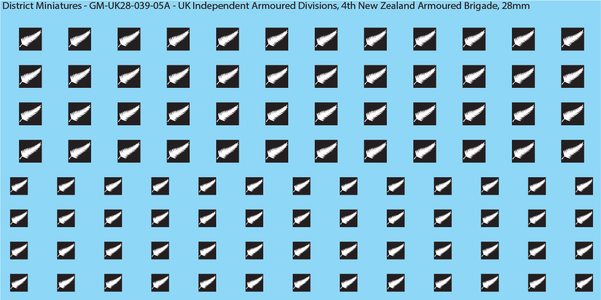 WW2 British - UK Divisional and Brigade Insignia for Armoured/Tanks (Multiple Options), 28mm Decals