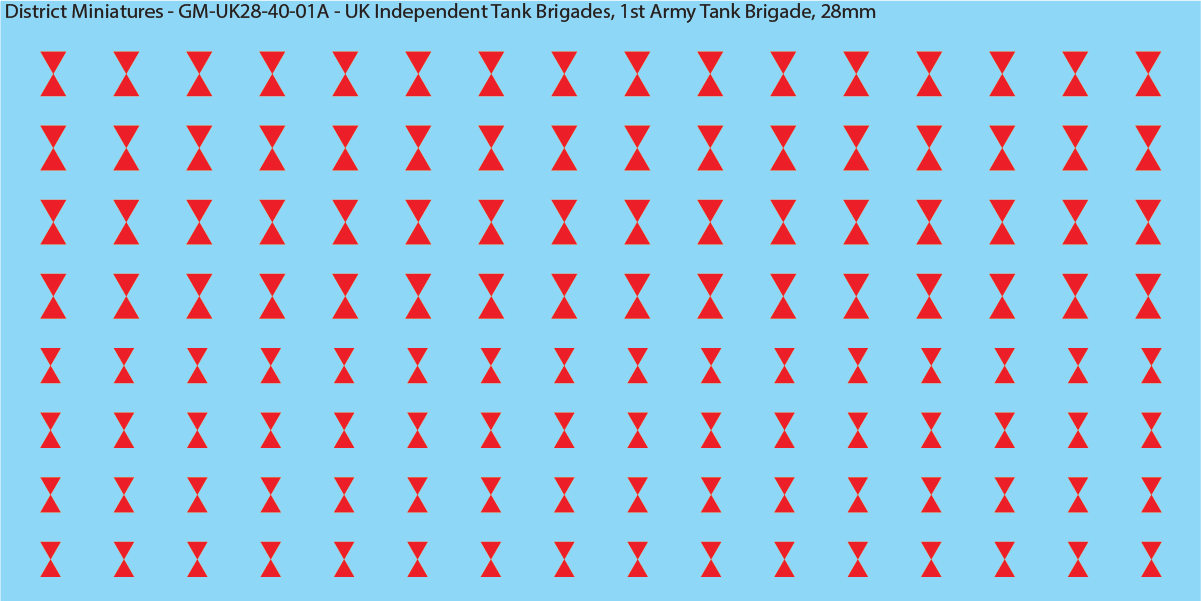 WW2 British - UK Divisional and Brigade Insignia for Armoured/Tanks (Multiple Options), 28mm Decals