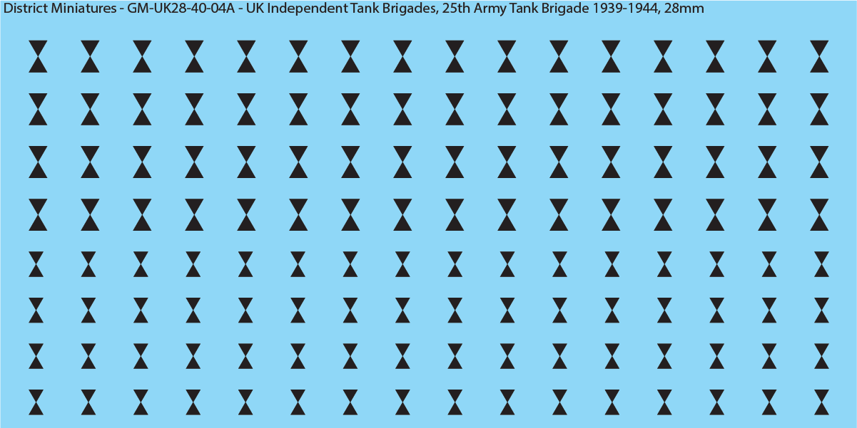 WW2 British - UK Divisional and Brigade Insignia for Armoured/Tanks (Multiple Options), 28mm Decals