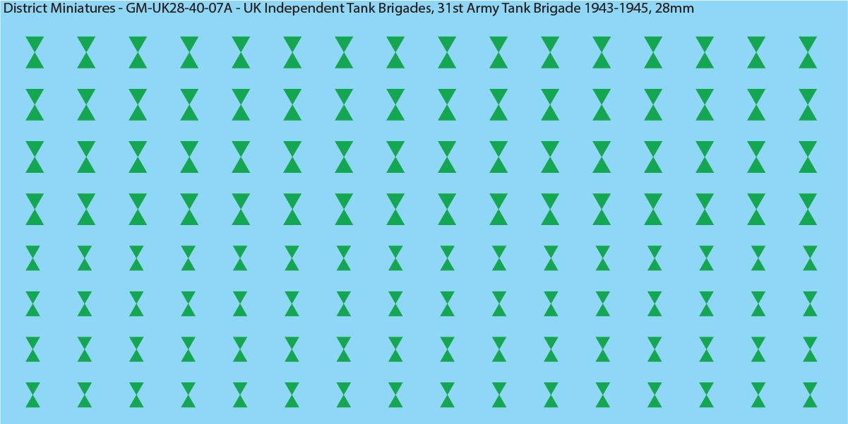 WW2 British - UK Divisional and Brigade Insignia for Armoured/Tanks (Multiple Options), 28mm Decals