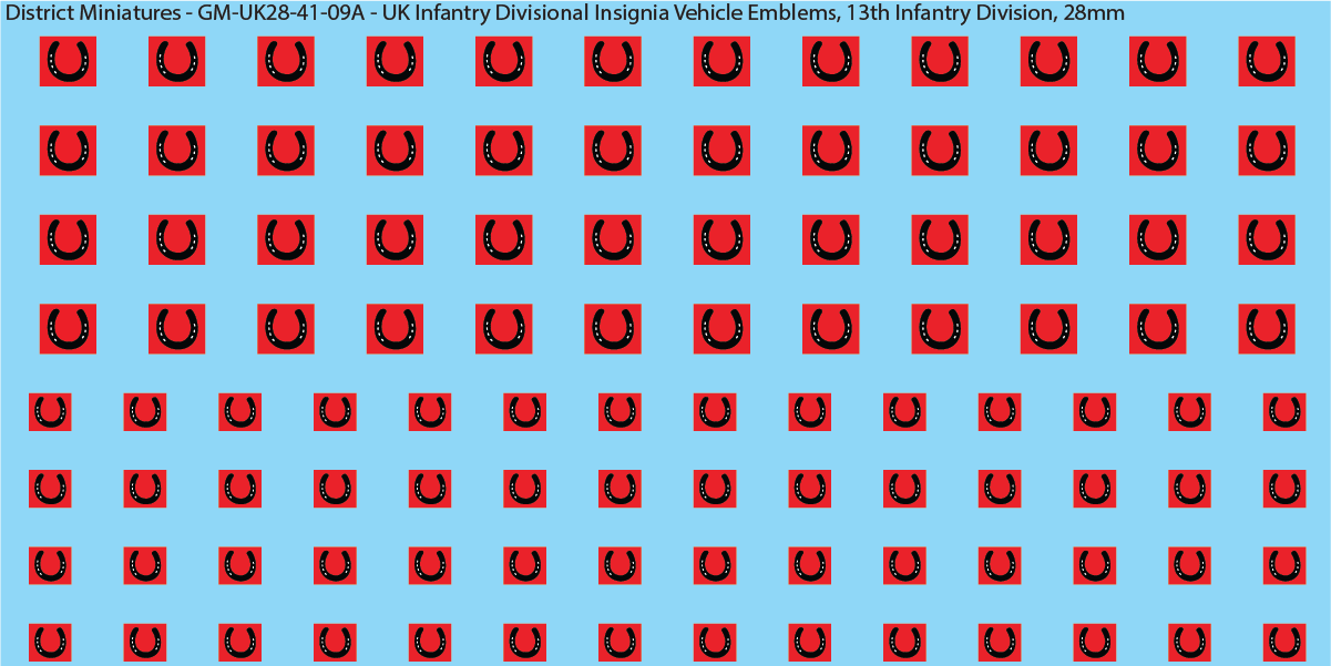 WW2 British - UK Infantry Divisions (Vehicles) #1, 28mm Decals