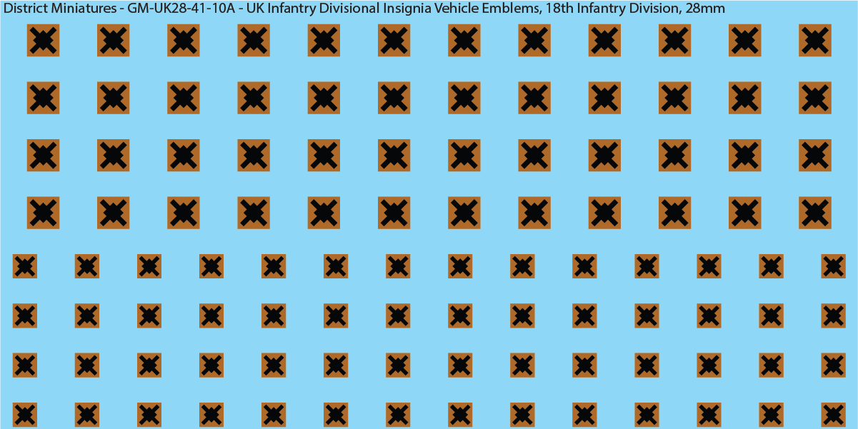 WW2 British - UK Infantry Divisions (Vehicles) #1, 28mm Decals