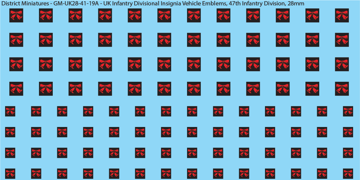 WW2 British - UK Infantry Divisions (Vehicles) #1, 28mm Decals