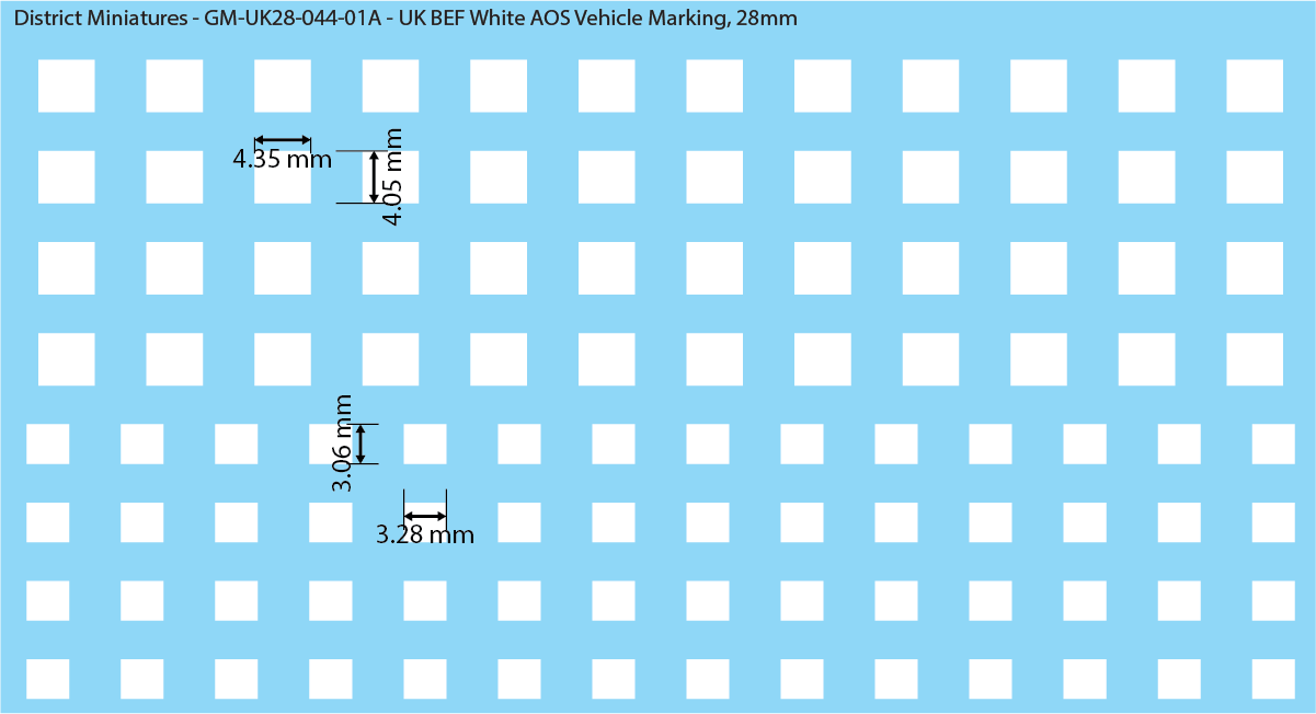 WW2 British - UK BEF White AOS Markings, 28mm Decals