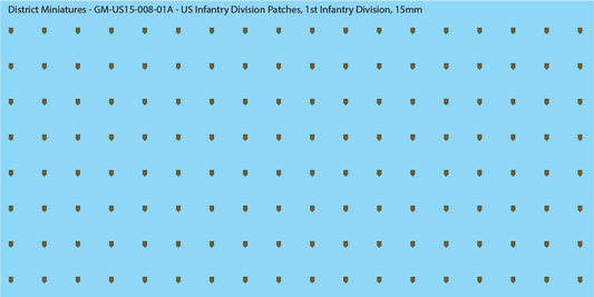 WW2 US - US Infantry Division Patches (Multiple Options), 15mm Decals