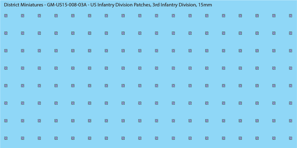 WW2 US - US Infantry Division Patches (Multiple Options), 15mm Decals
