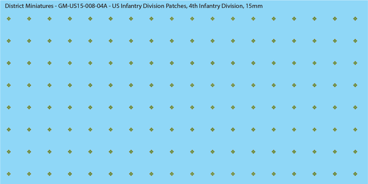 WW2 US - US Infantry Division Patches (Multiple Options), 15mm Decals