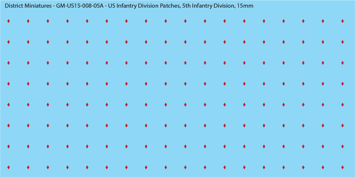 WW2 US - US Infantry Division Patches (Multiple Options), 15mm Decals