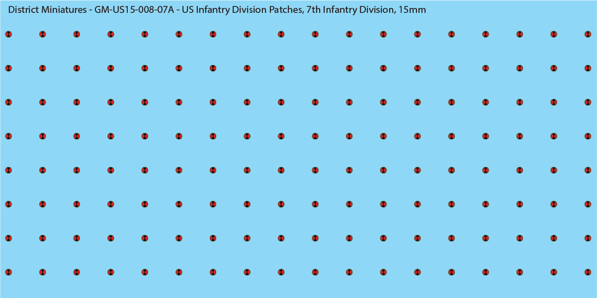 WW2 US - US Infantry Division Patches (Multiple Options), 15mm Decals