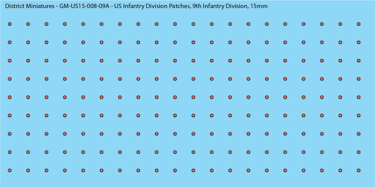 WW2 US - US Infantry Division Patches (Multiple Options), 15mm Decals