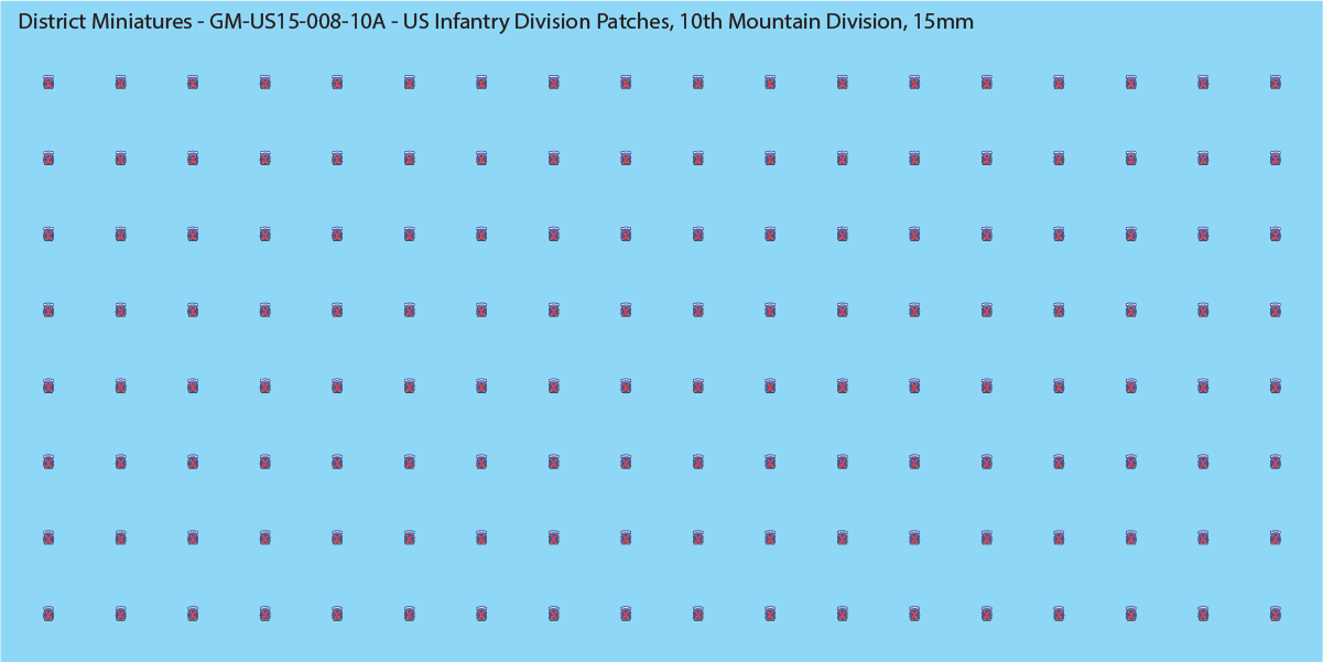 WW2 US - US Infantry Division Patches (Multiple Options), 15mm Decals