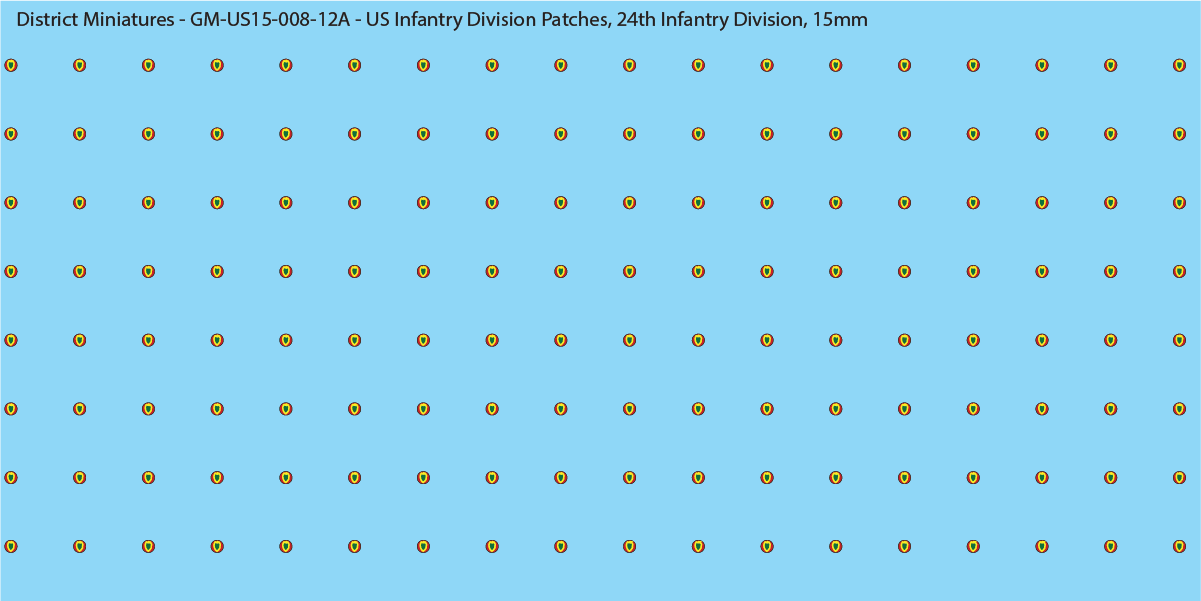 WW2 US - US Infantry Division Patches (Multiple Options), 15mm Decals