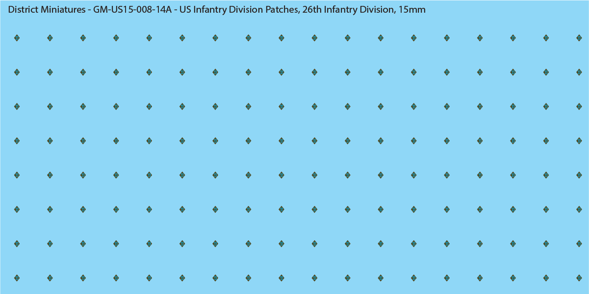 WW2 US - US Infantry Division Patches (Multiple Options), 15mm Decals