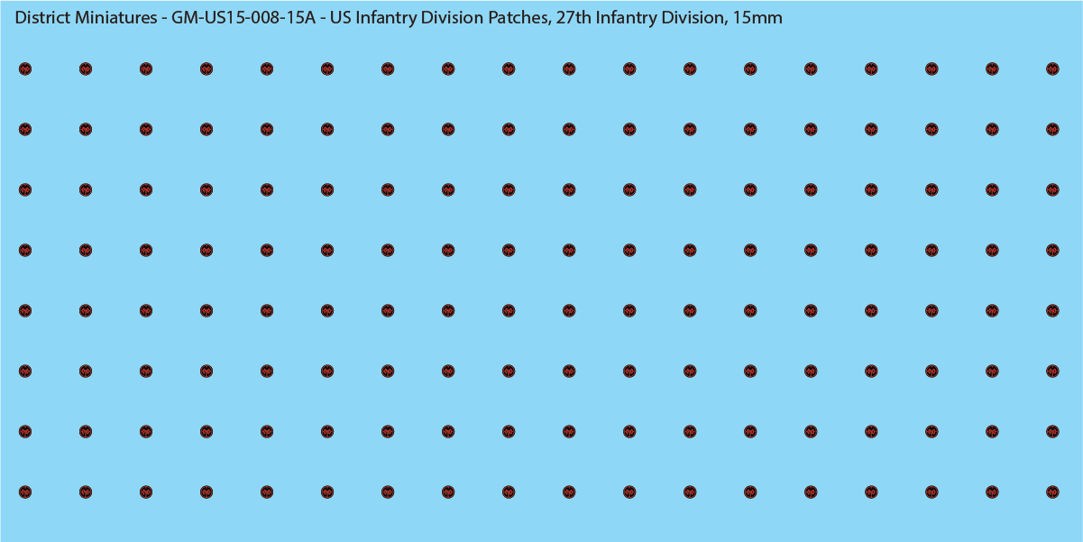 WW2 US - US Infantry Division Patches (Multiple Options), 15mm Decals