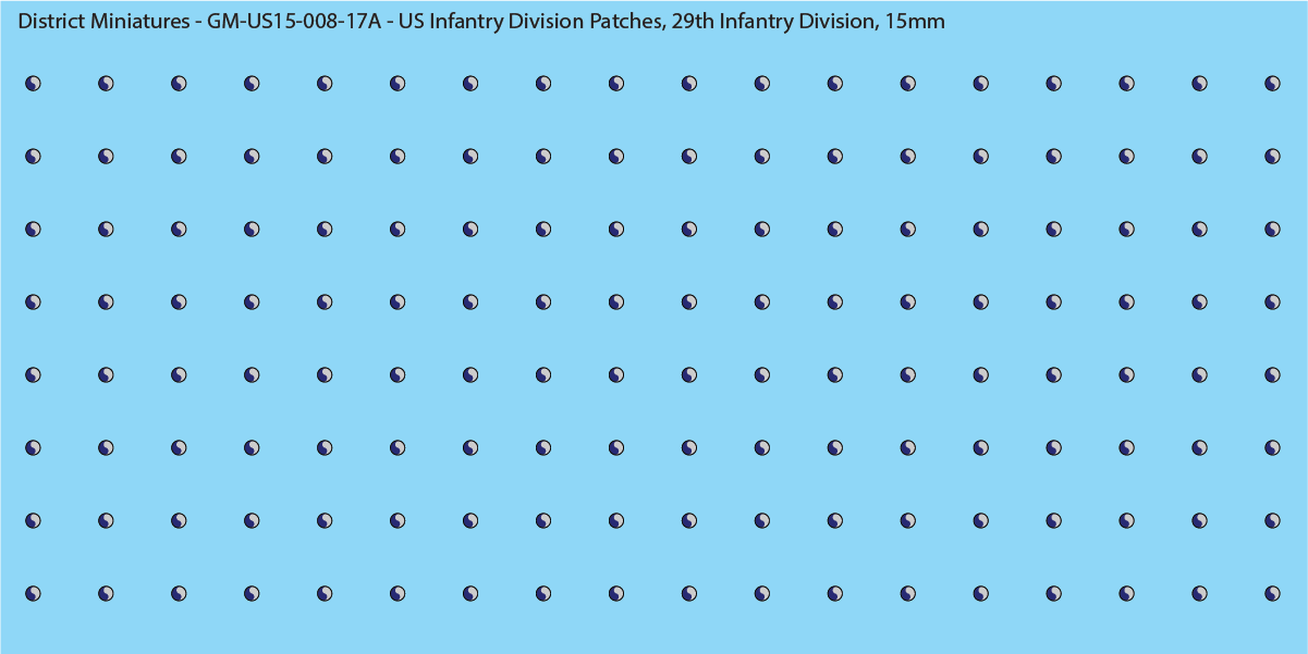 WW2 US - US Infantry Division Patches (Multiple Options), 15mm Decals