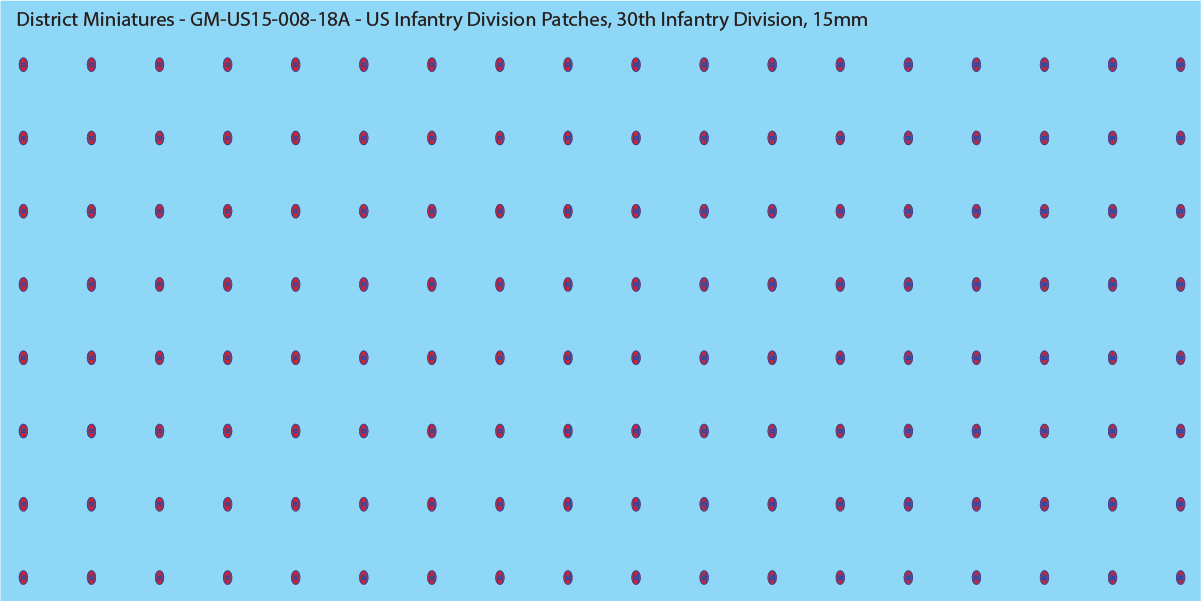 WW2 US - US Infantry Division Patches (Multiple Options), 15mm Decals