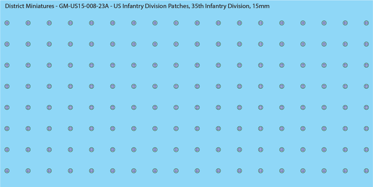 WW2 US - US Infantry Division Patches (Multiple Options), 15mm Decals