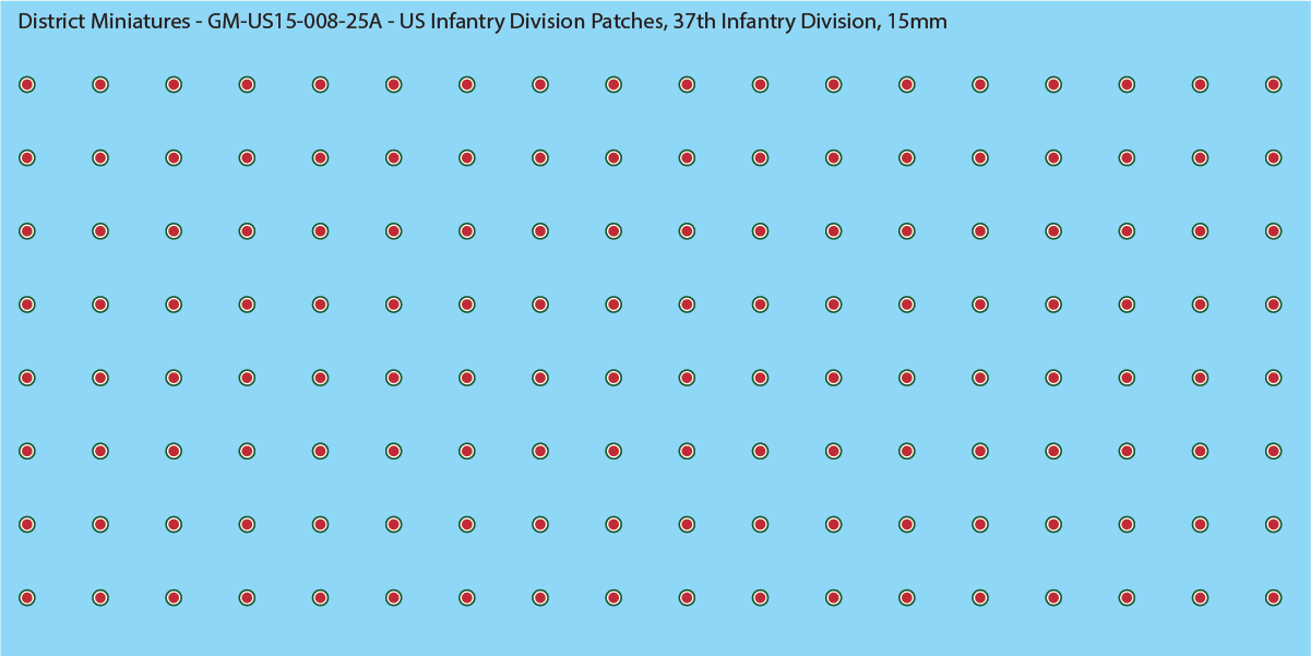 WW2 US - US Infantry Division Patches (Multiple Options), 15mm Decals