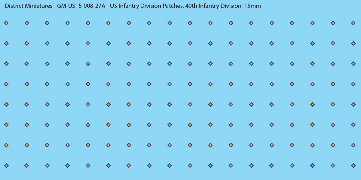 WW2 US - US Infantry Division Patches (Multiple Options), 15mm Decals