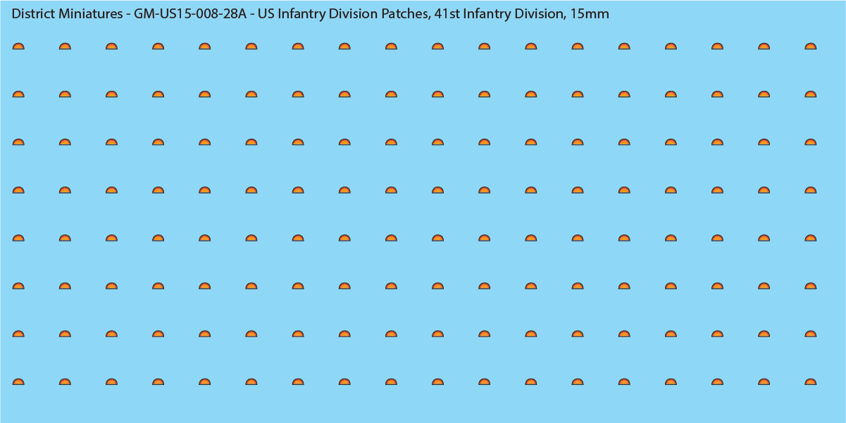 WW2 US - US Infantry Division Patches (Multiple Options), 15mm Decals